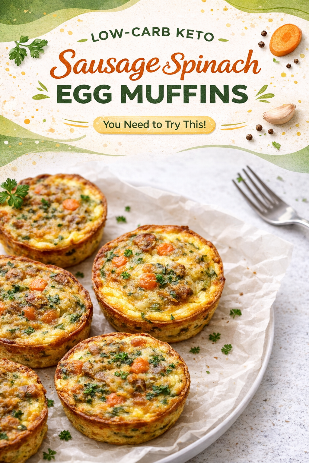 Savory Sausage Spinach Egg Bites