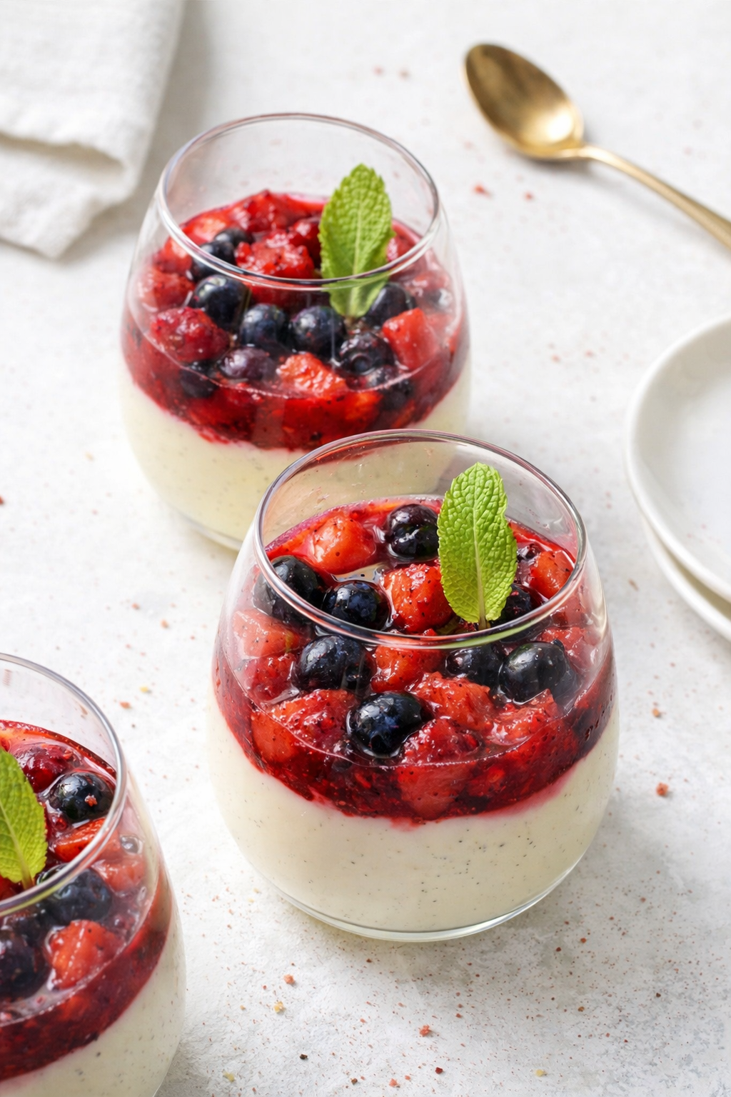 Silken Vanilla Cream and Berries