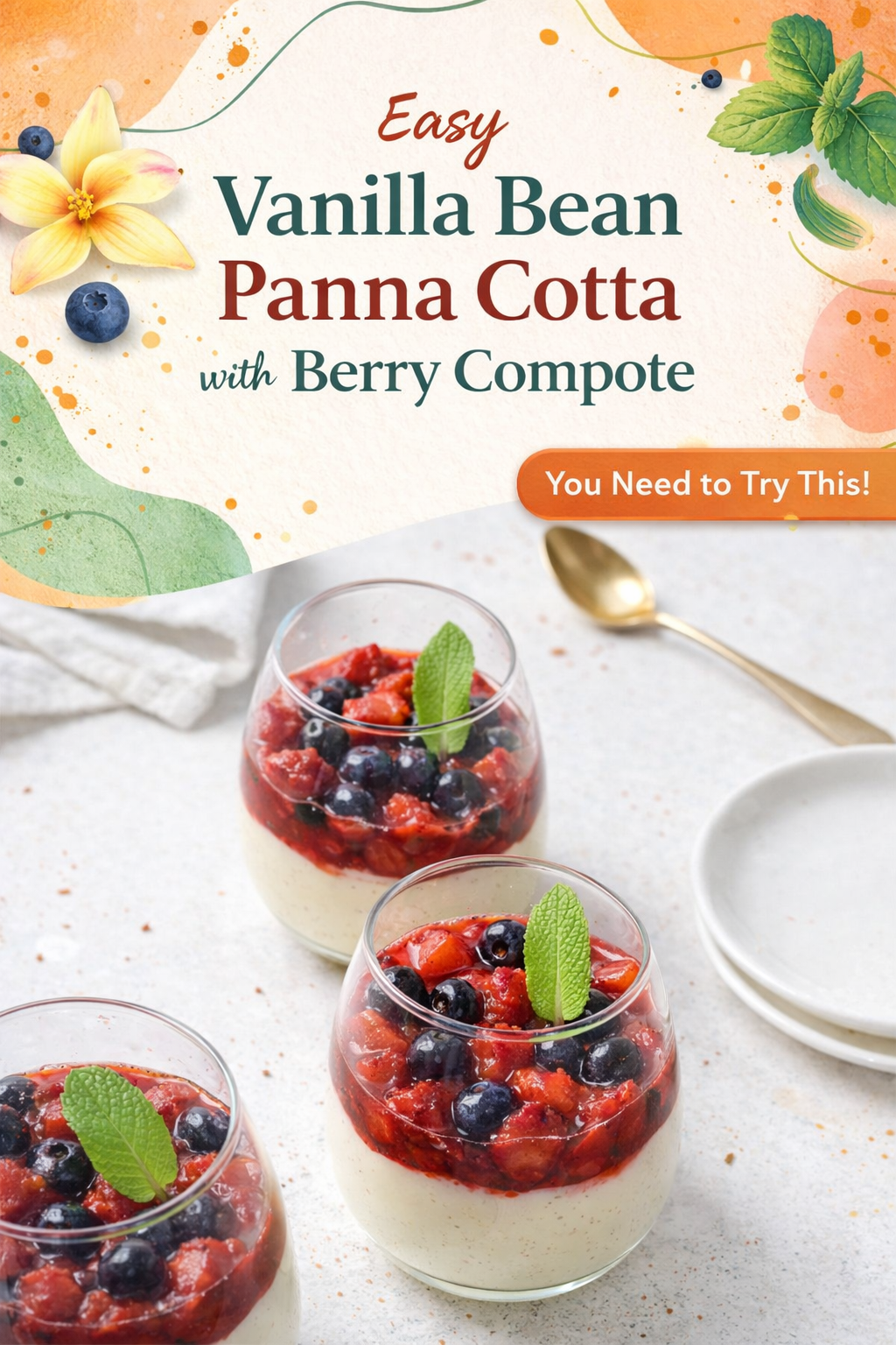 Silken Vanilla Cream and Berries