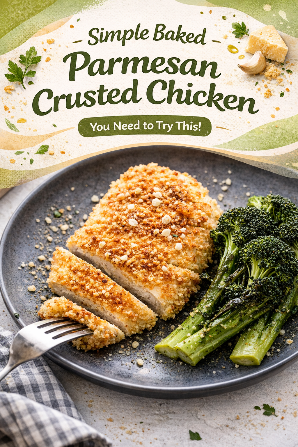 Simple Baked Parmesan Crusted Chicken