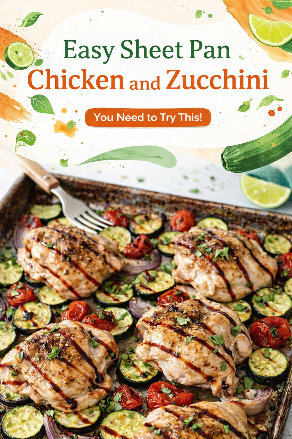Simple Roasted Chicken and Zucchini Dinner