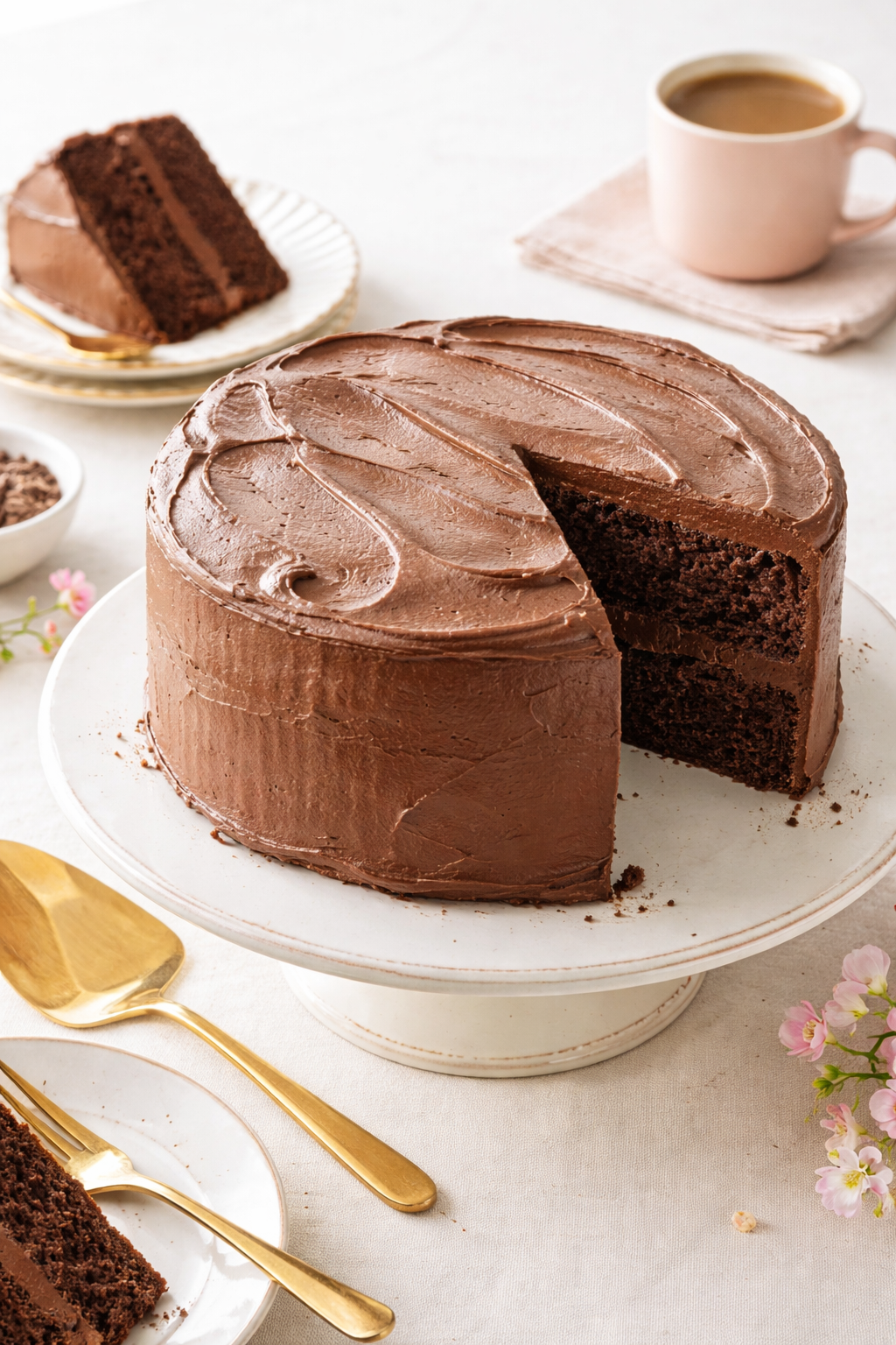 Simple Spring Chocolate Birthday Cake