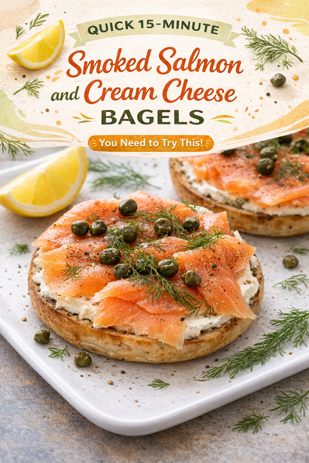 Smoked Salmon Bagels in Fifteen Minutes
