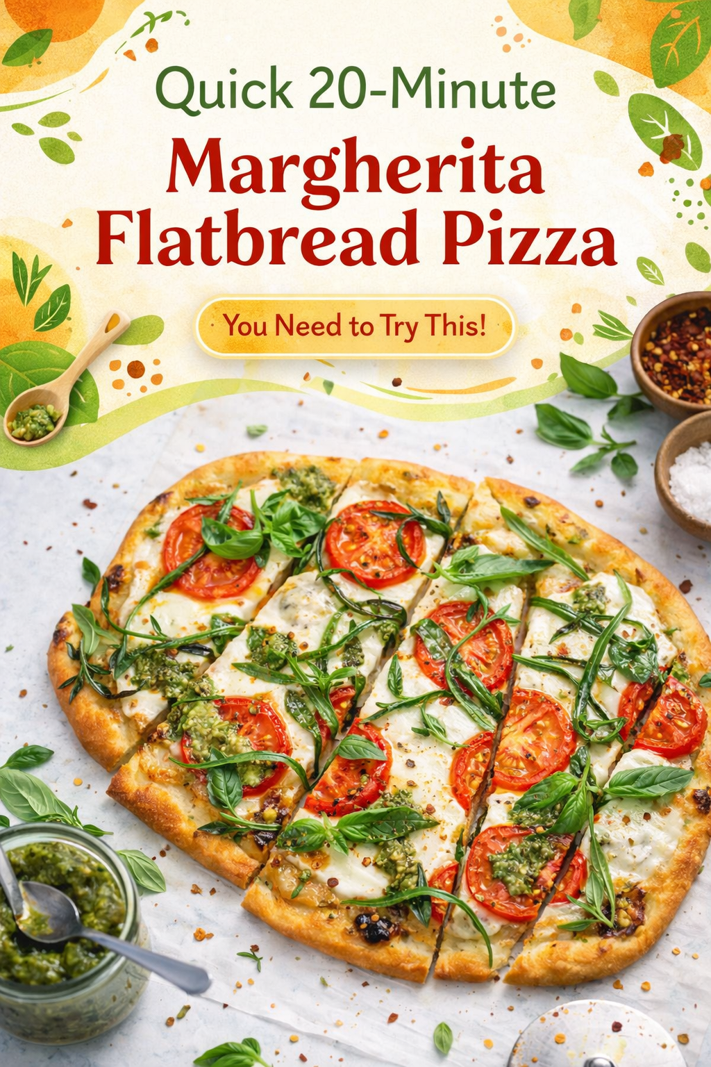 Speedy Margherita Flatbread in Twenty Minutes