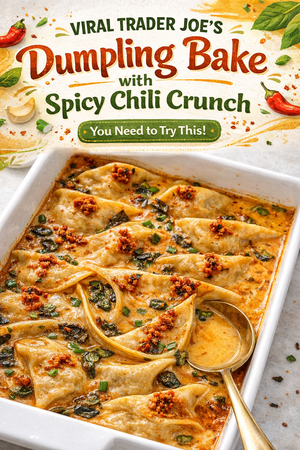 Spicy Chili Crunch Dumpling Bake