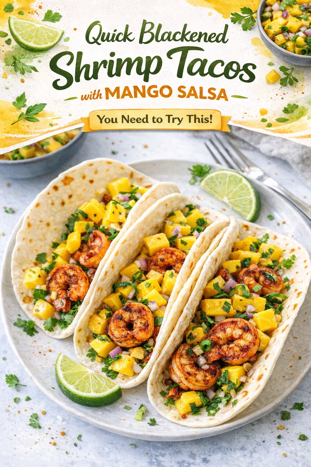Spicy Shrimp Tacos with Fresh Mango Salsa