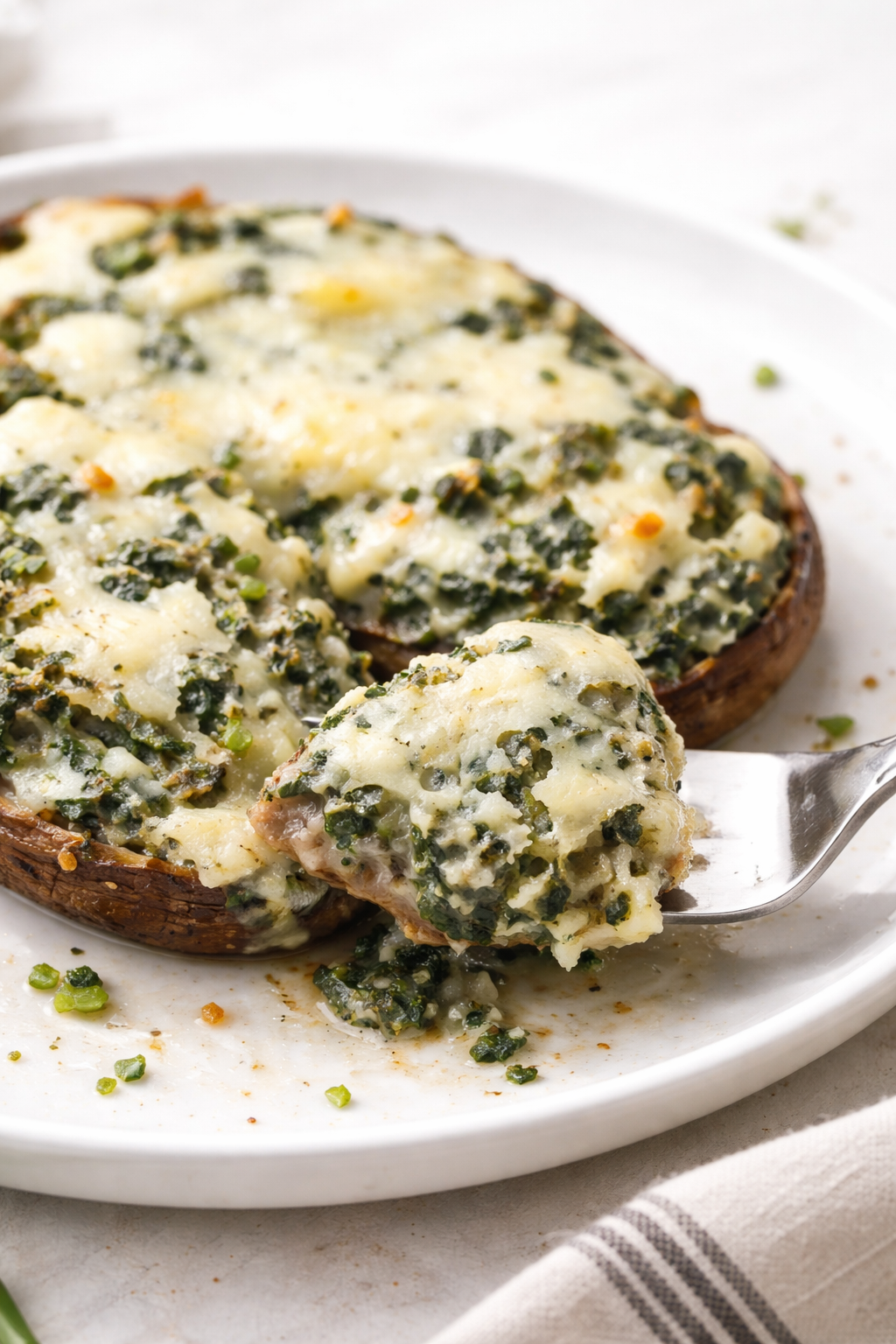 Spinach Stuffed Portobello Caps