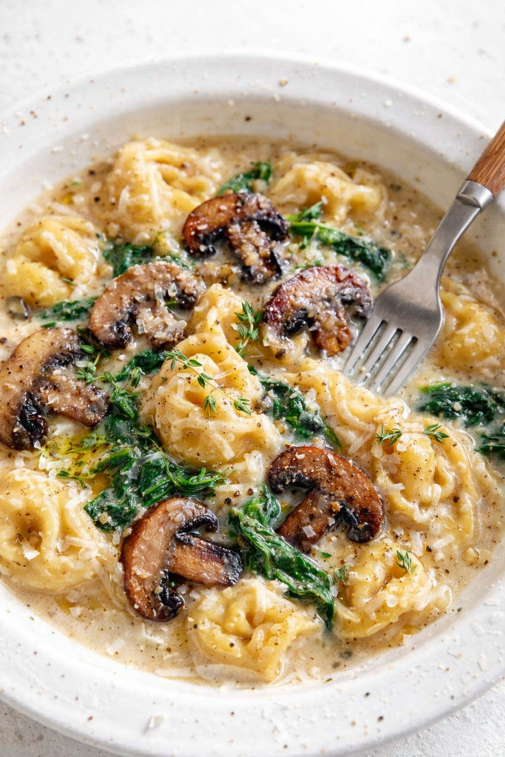 Spinach and Mushroom Stuffed Tortellini