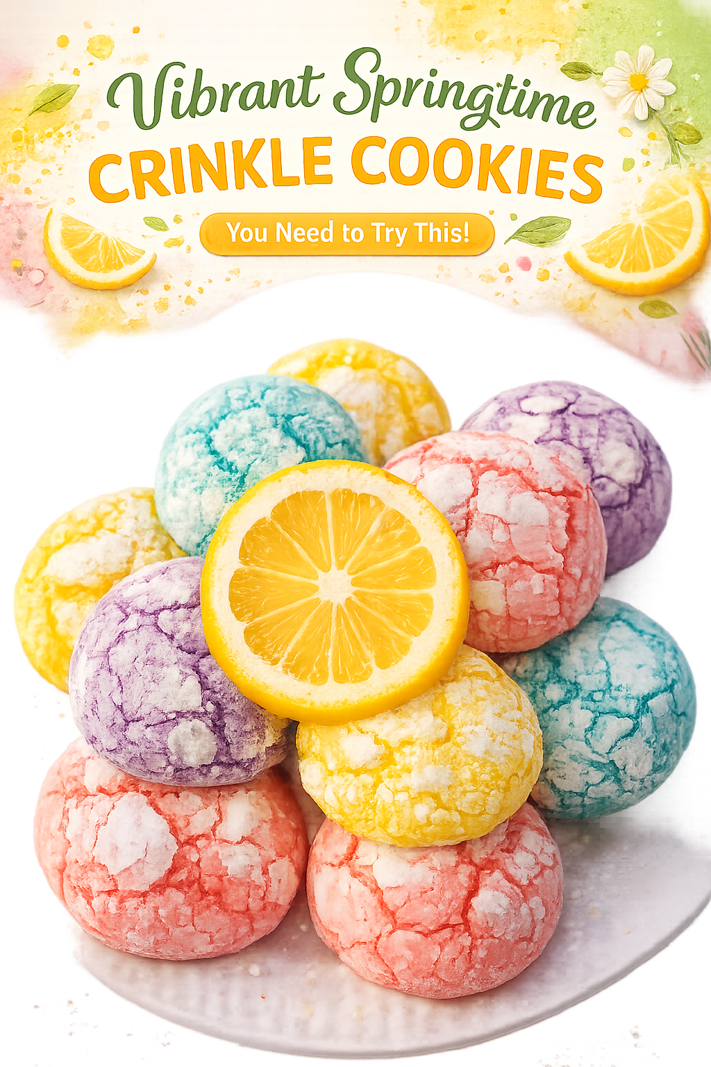 Spring Bloom Crinkle Cookies