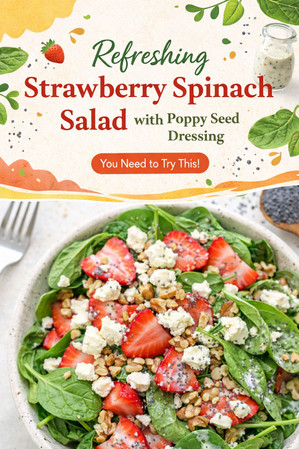 Summer Strawberry Spinach and Poppy Seed Salad