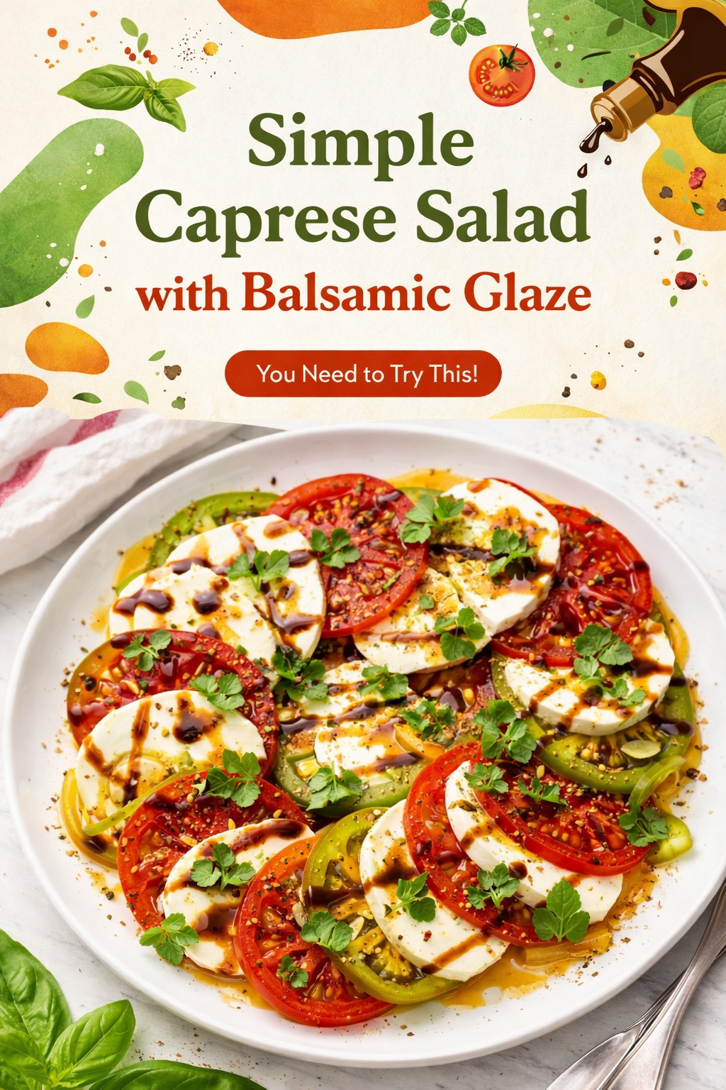 Summer Tomato Mozzarella Basil Drizzle