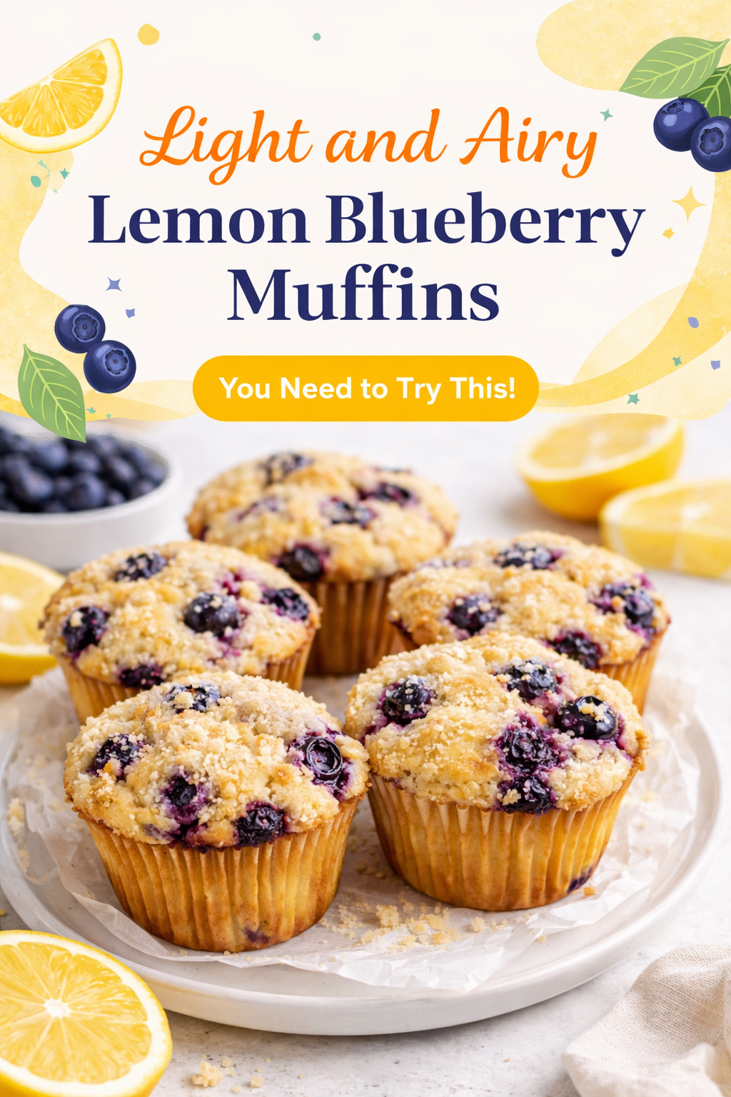 Sunlit Lemon Blueberry Morning Muffins