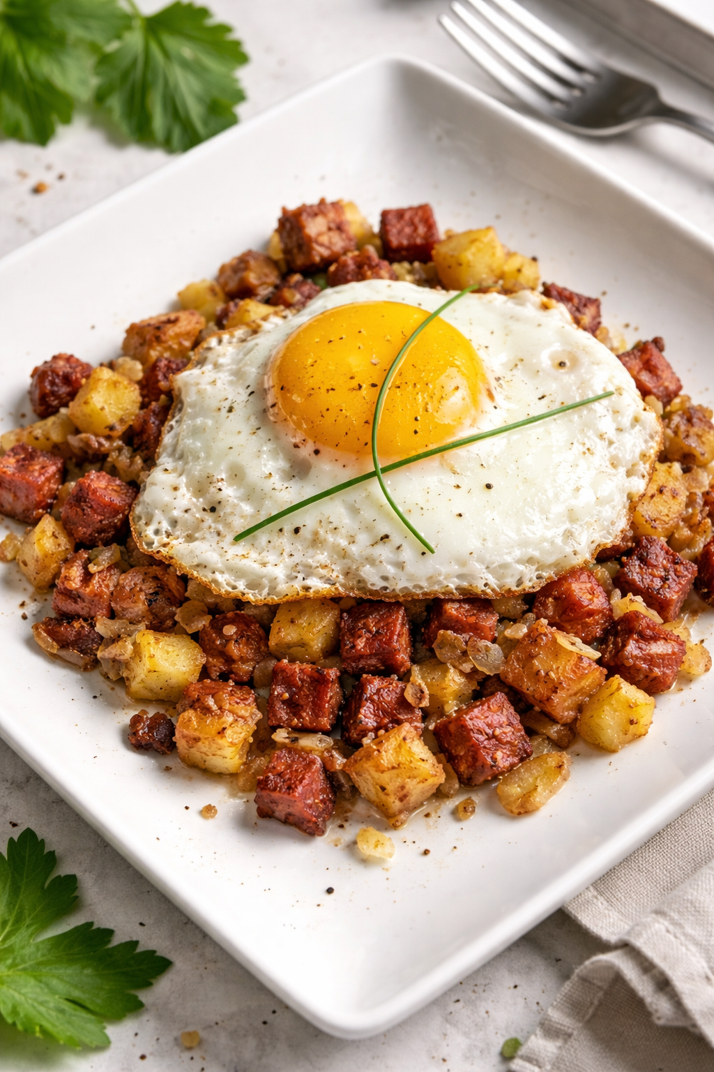 Sunny Side Up Corned Beef Hash