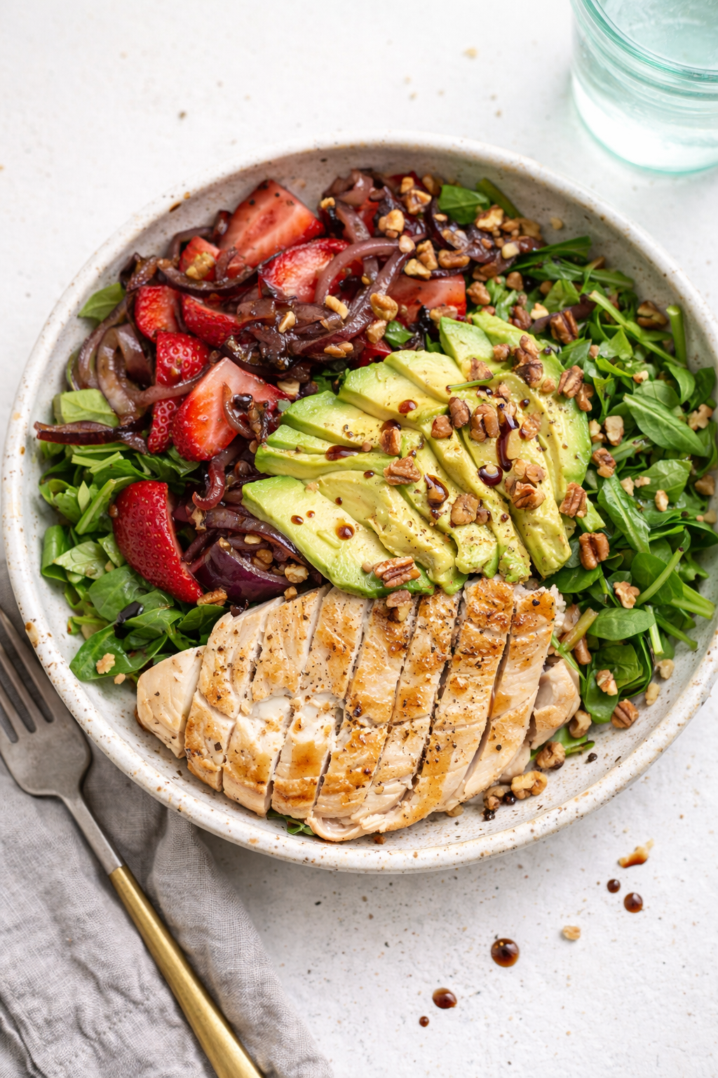 Sweet Balsamic Chicken and Strawberry Salad