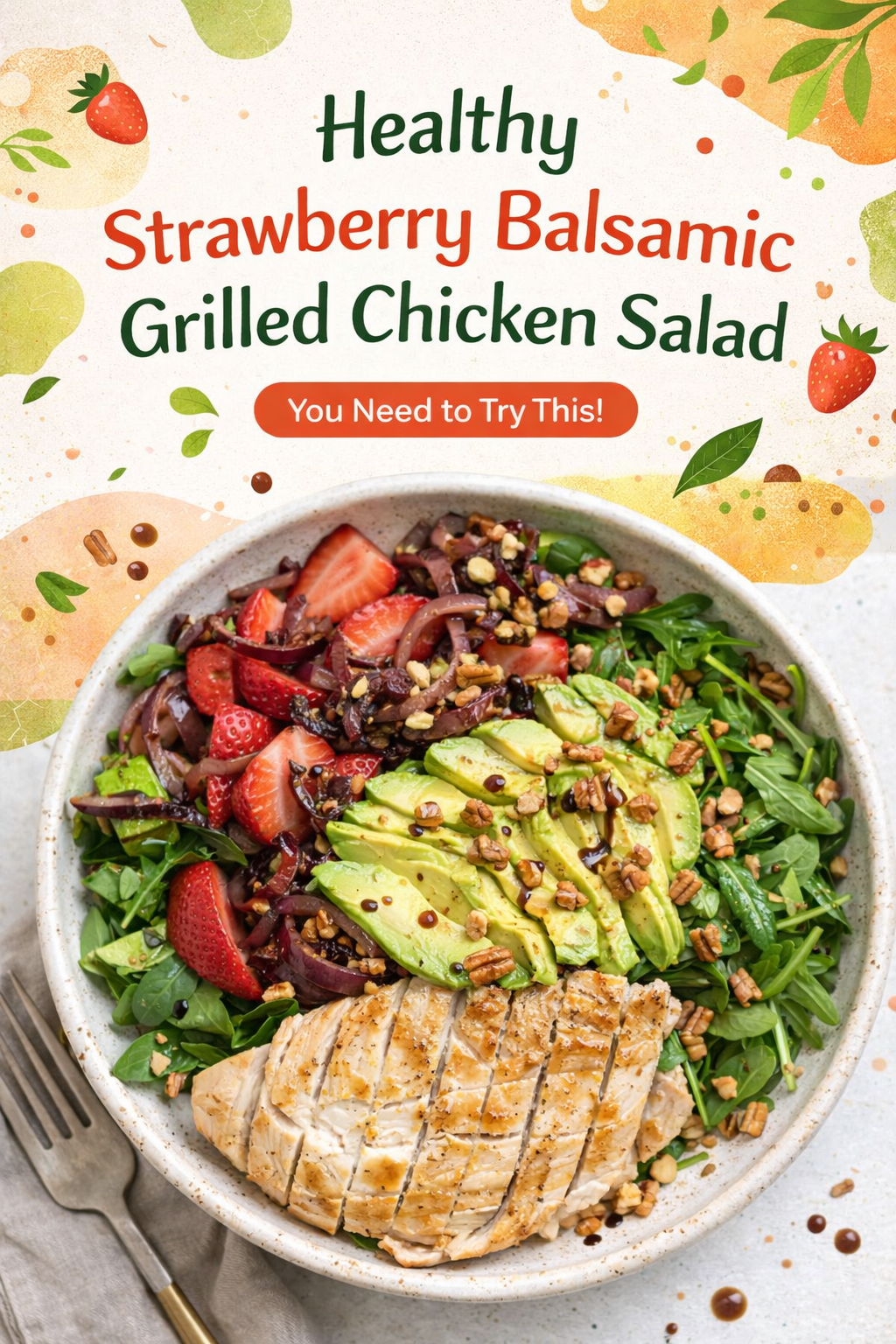 Sweet Balsamic Chicken and Strawberry Salad