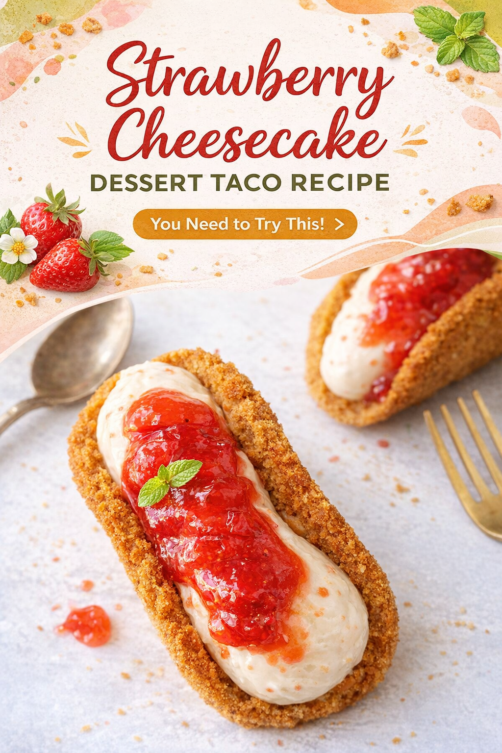 Sweet Cheesecake Strawberry Taco Treat