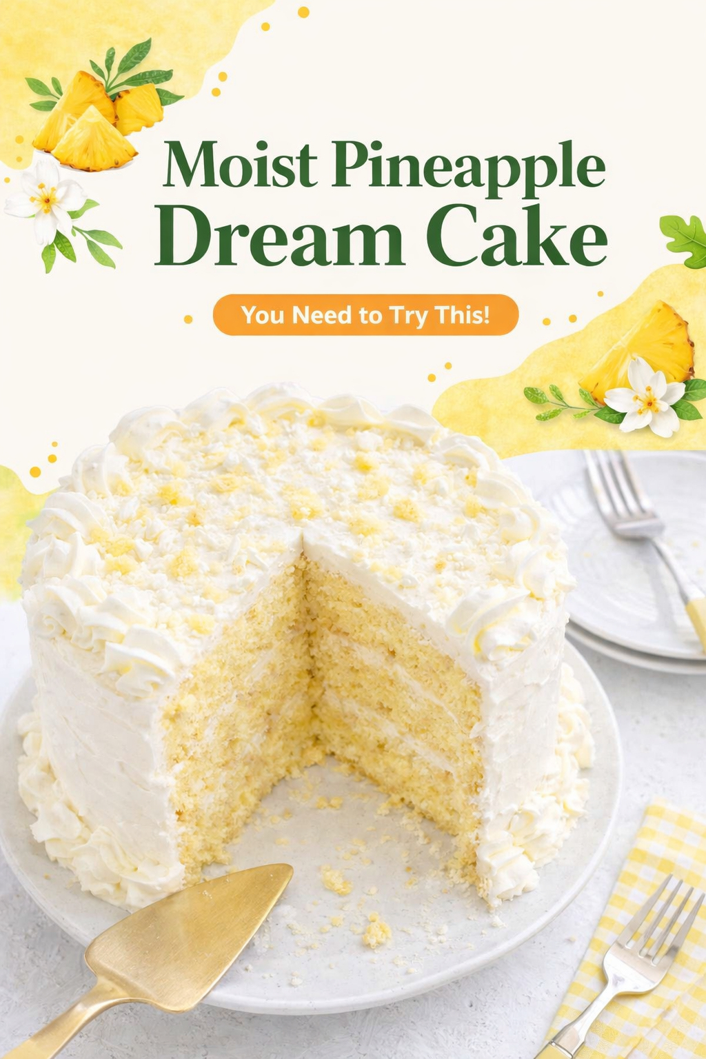 Tropical Pineapple Cloud Cake