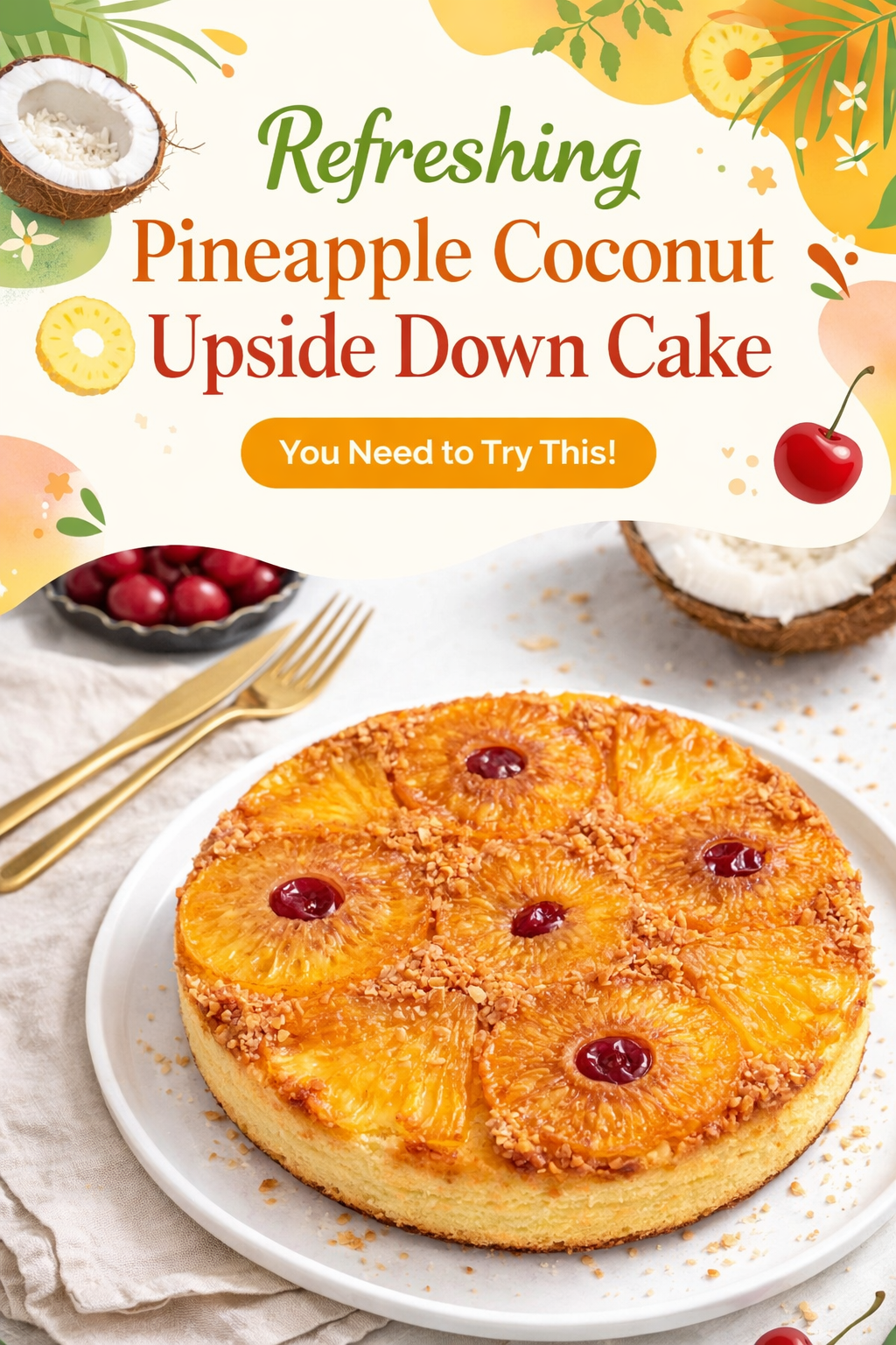 Tropical Pineapple Coconut Cake