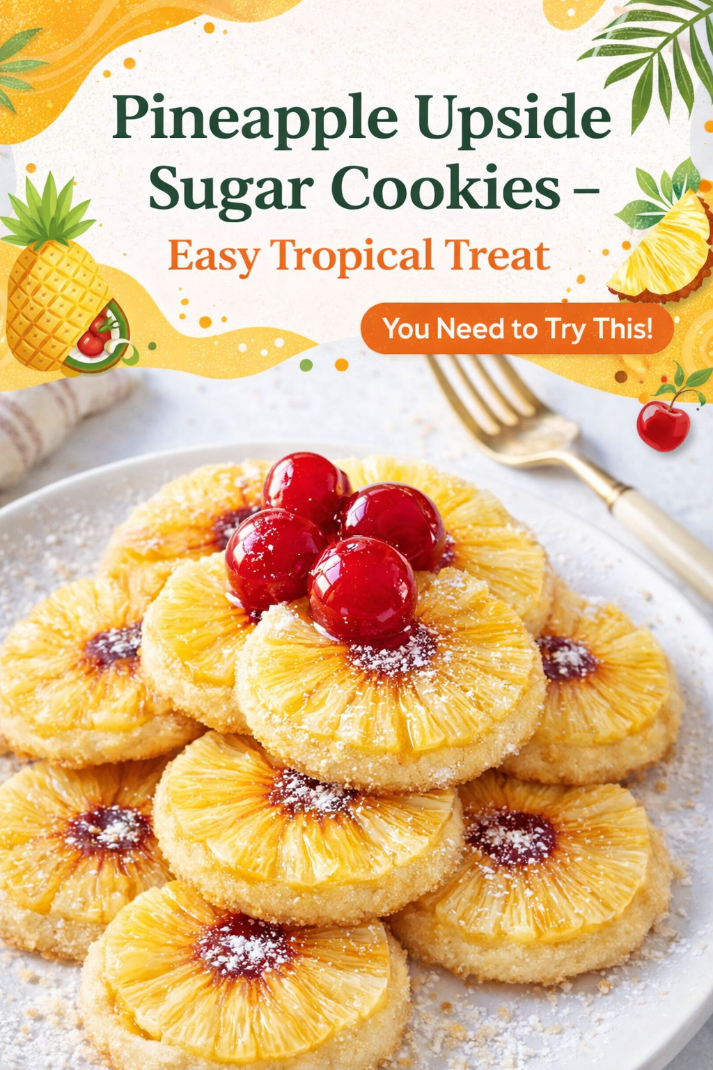 Tropical Pineapple Upside Down Cookies
