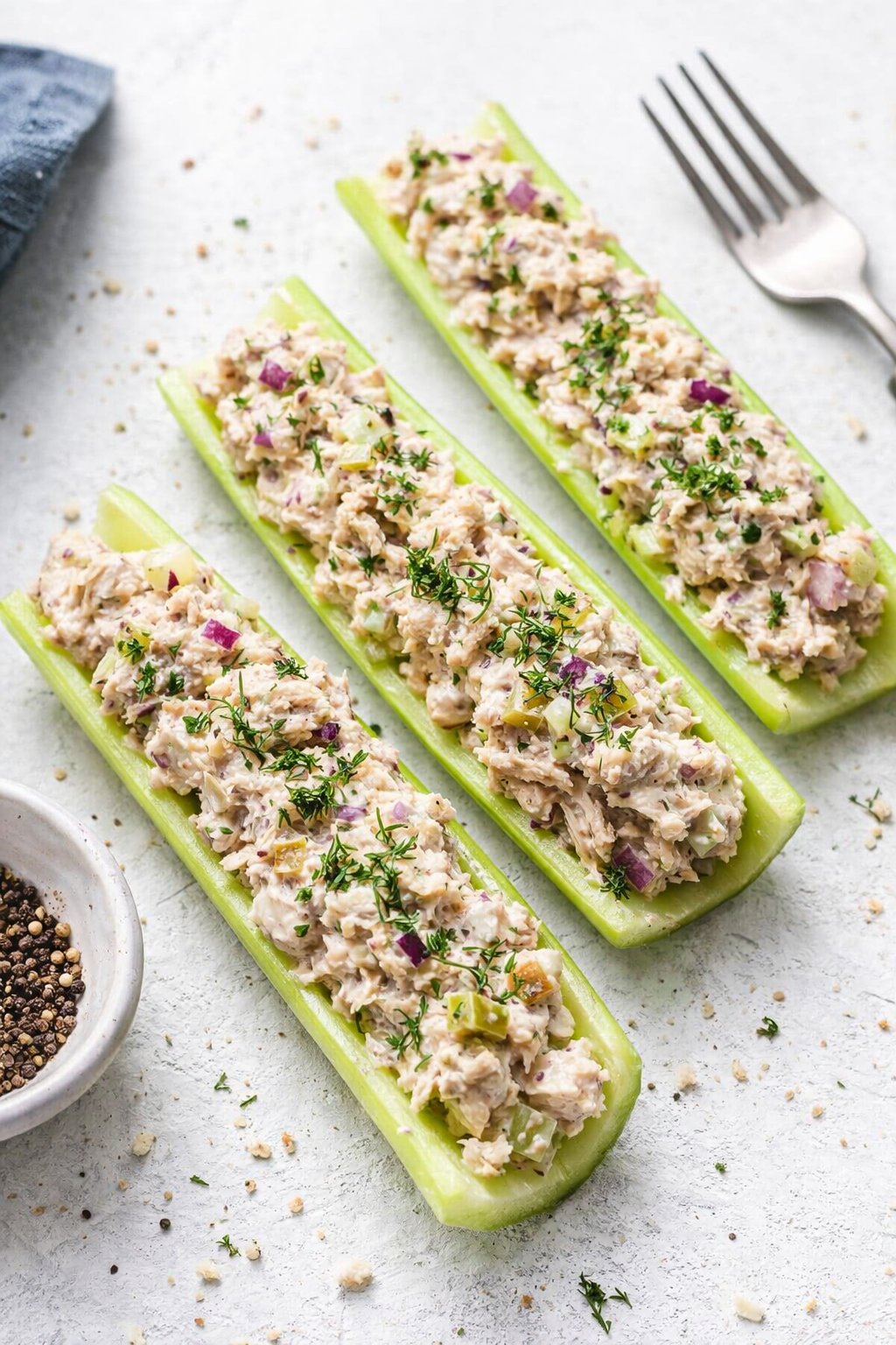 Tuna Salad Celery Boats