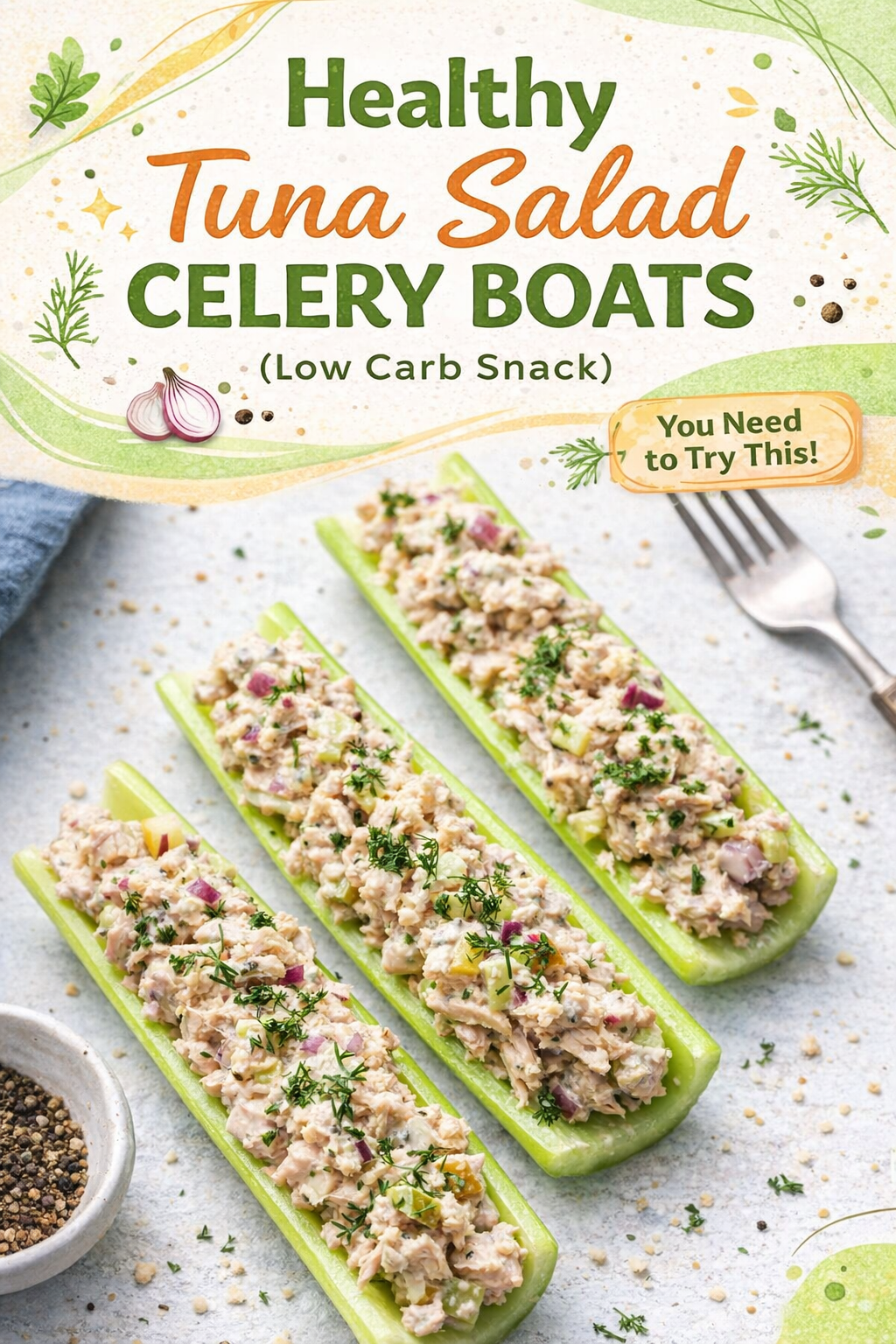 Tuna Salad Celery Boats