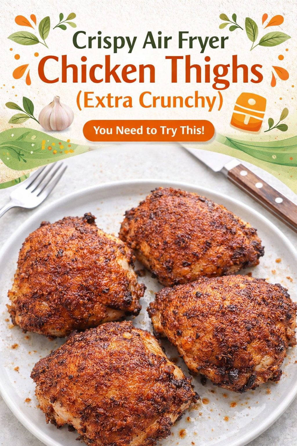Ultra Crispy Air Fryer Chicken Thighs