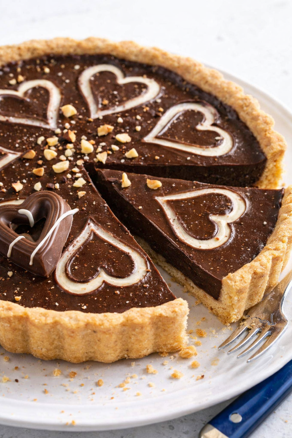 Valentine Chocolate Hazelnut Tart