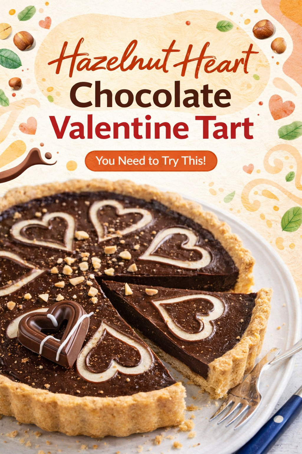 Valentine Chocolate Hazelnut Tart