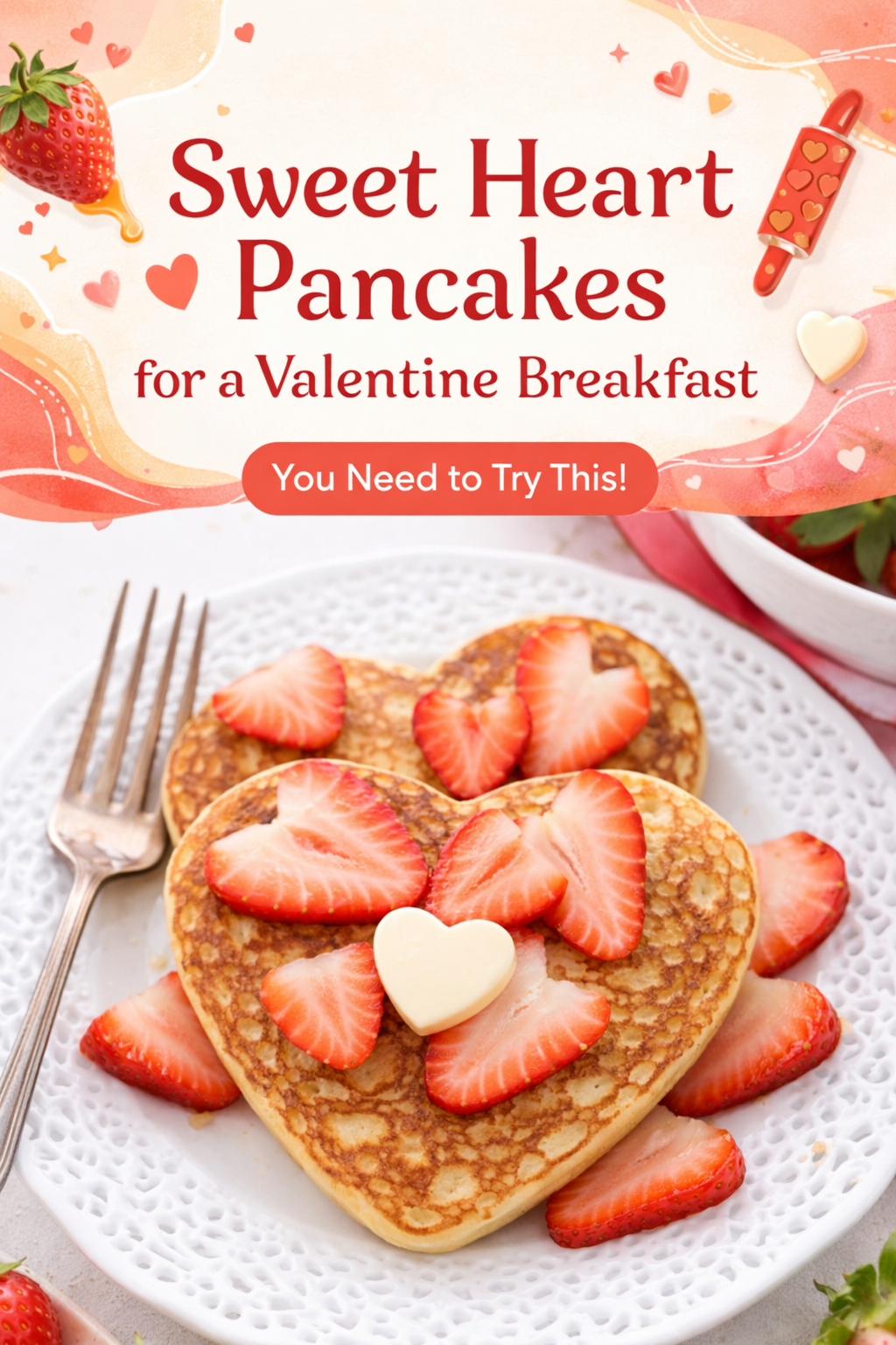 Valentine Morning Heart-Shaped Pancakes