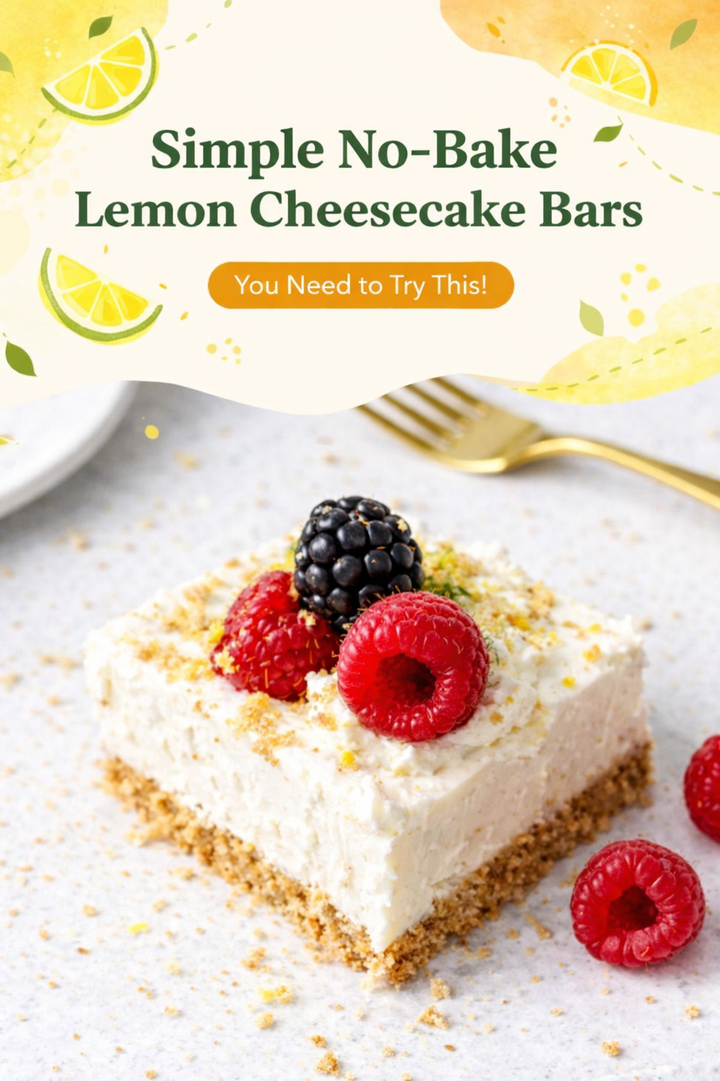 Zesty Lemon No-Bake Cheesecake Squares