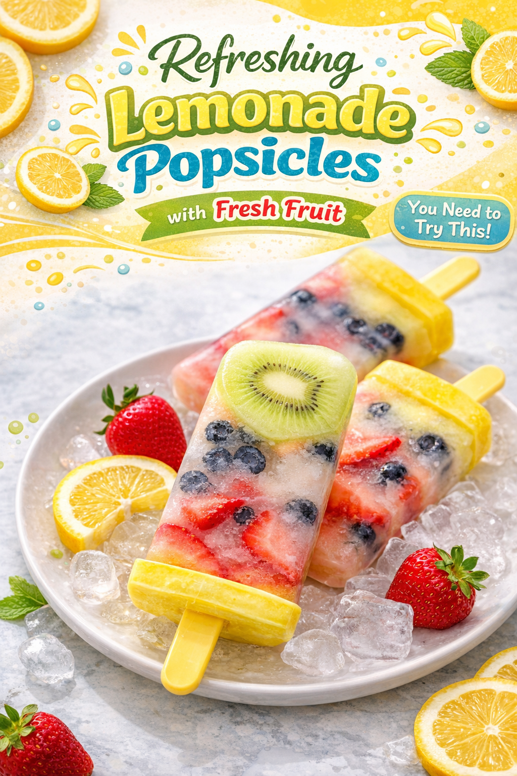 Zesty Lemonade Pops with Summer Fruit