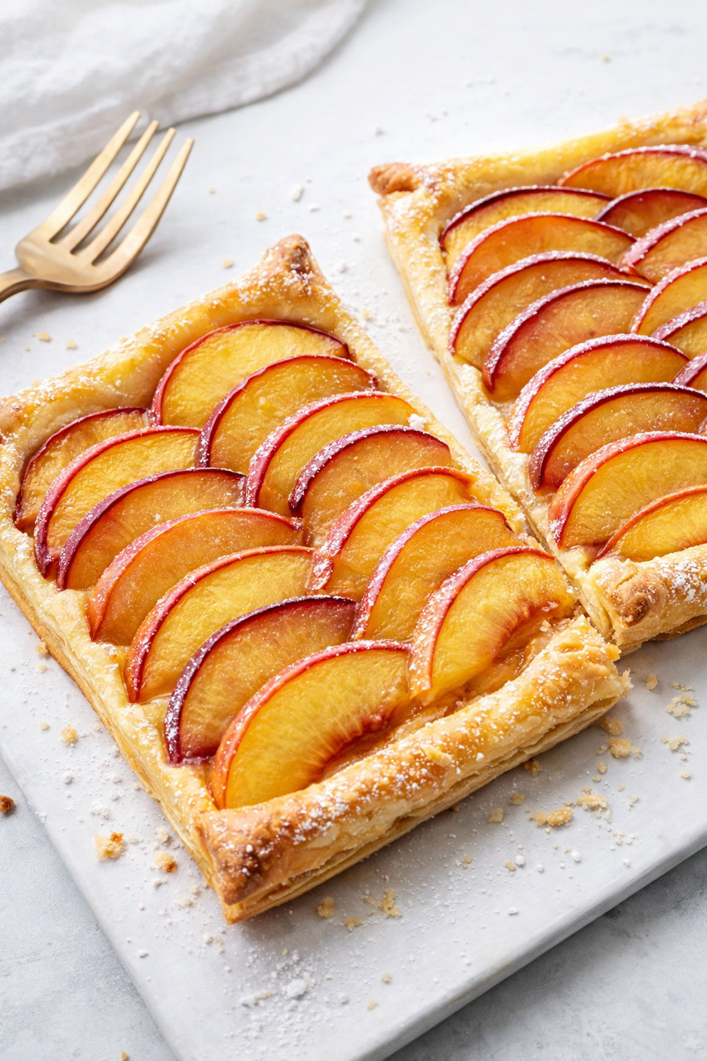 5-Ingredient Puff Pastry Peach Tarts
