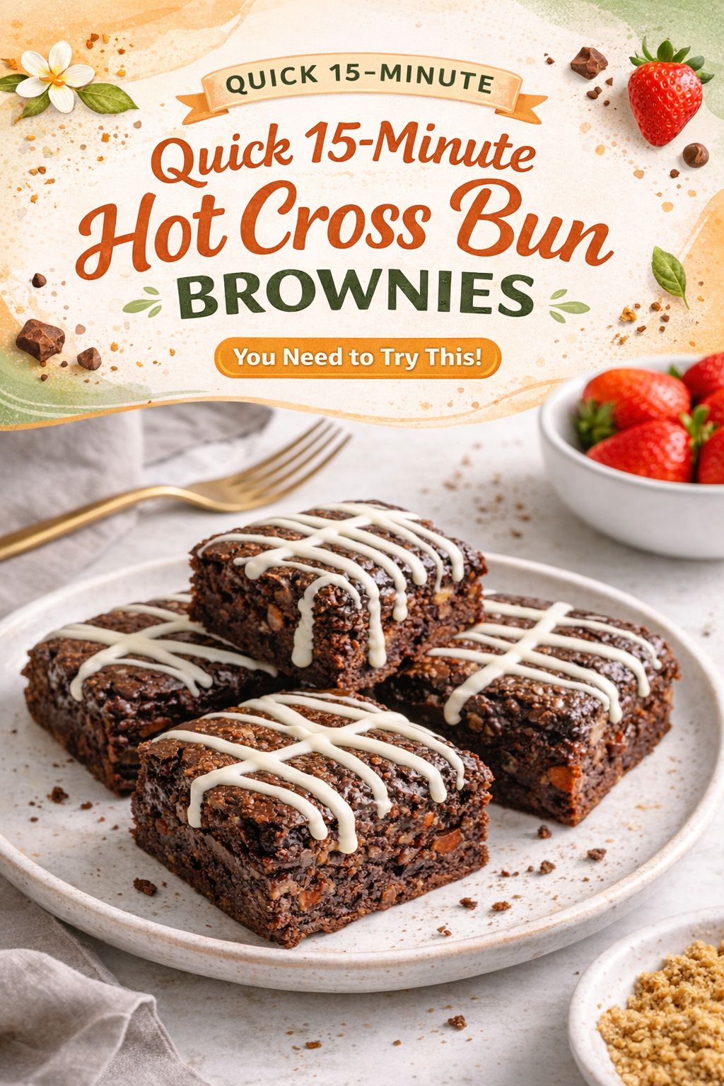 Air Fryer Hot Cross Bun Brownie Bites