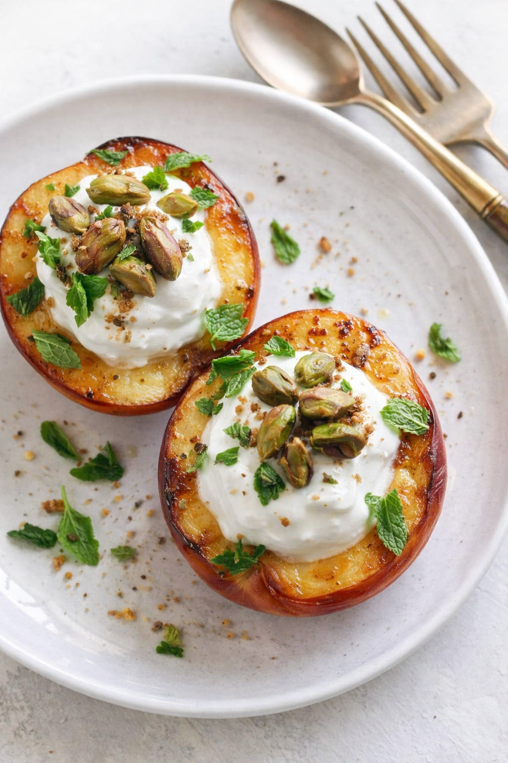 Baked Nectarines with Creamy Greek Yogurt