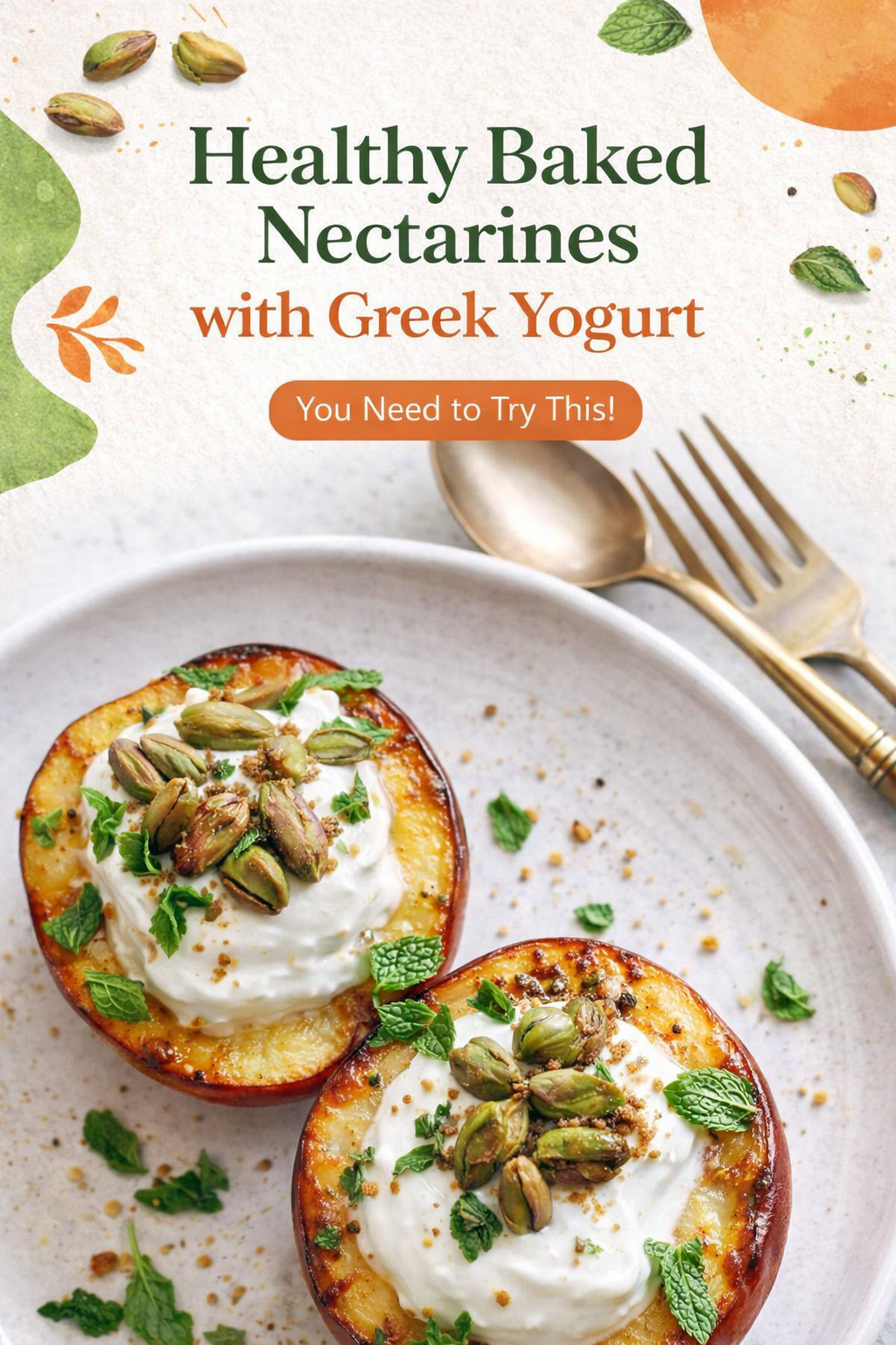Baked Nectarines with Creamy Greek Yogurt