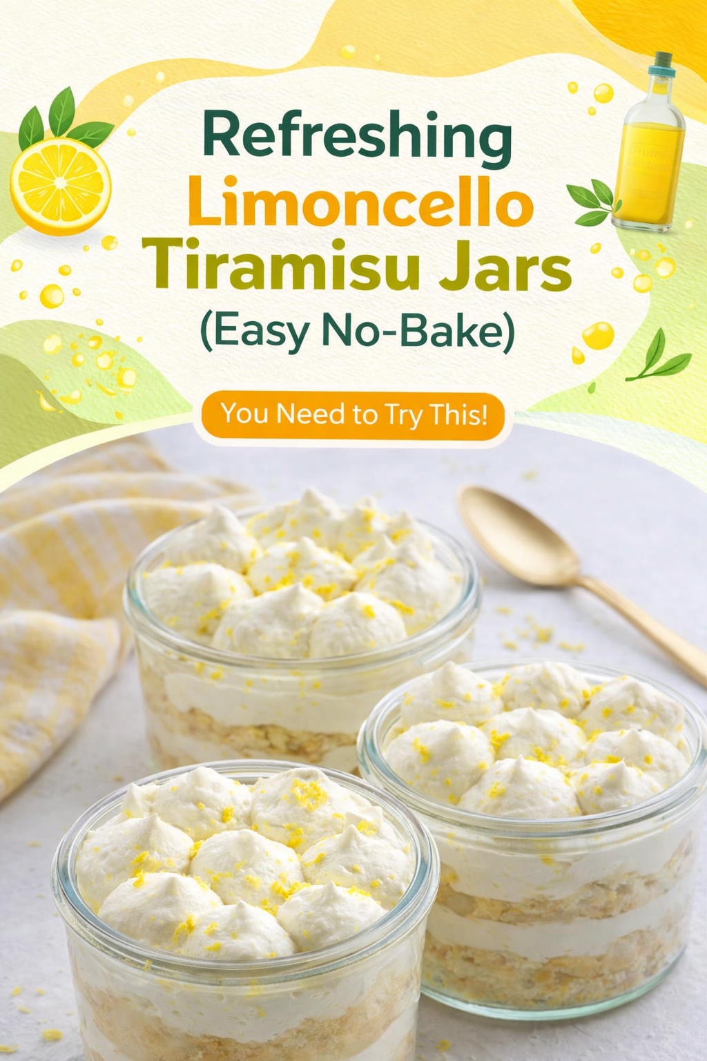 Bright Lemon Tiramisu Jars No Bake