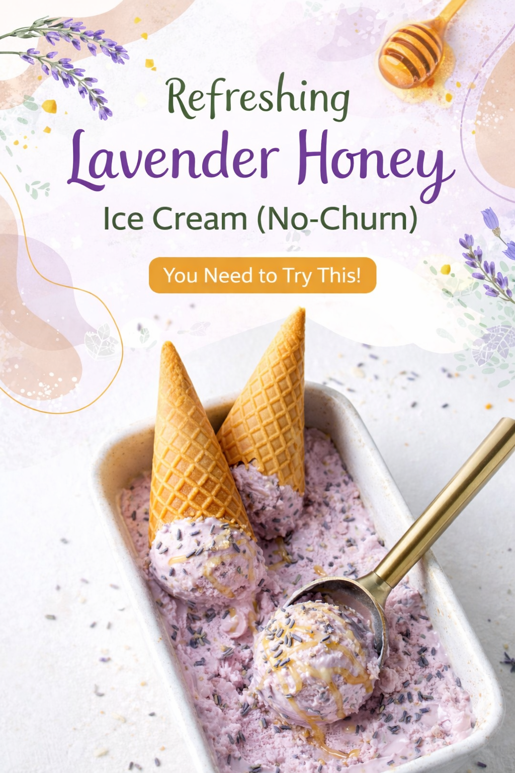 Chilled Lavender Honey No Churn Ice Cream