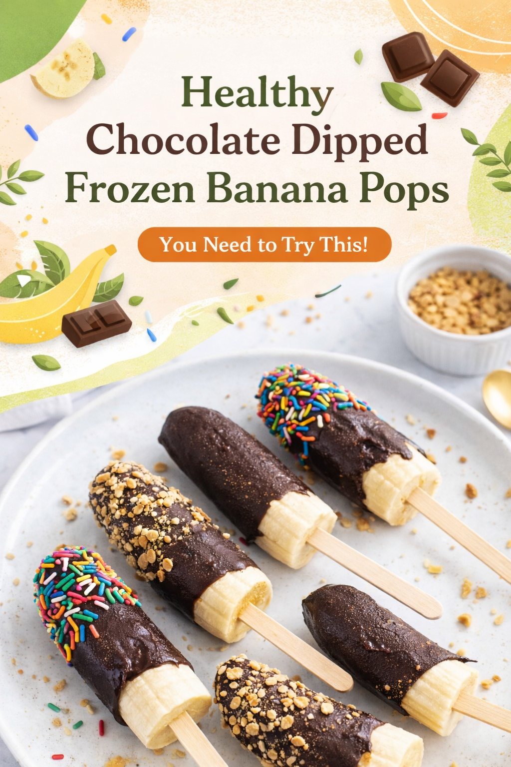 Chocolate Coated Frozen Banana Delights