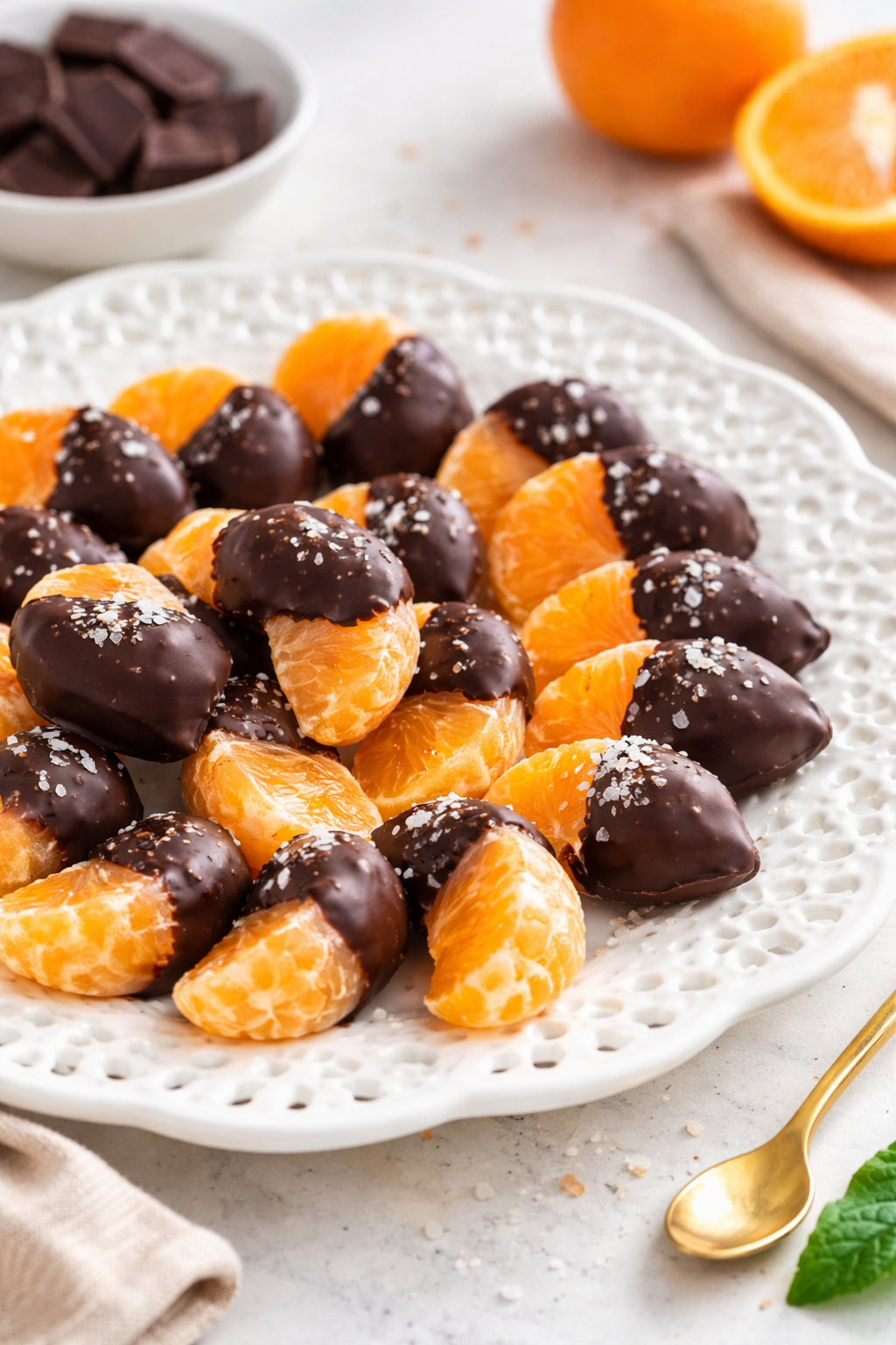 Chocolate Dipped Clementine Slices
