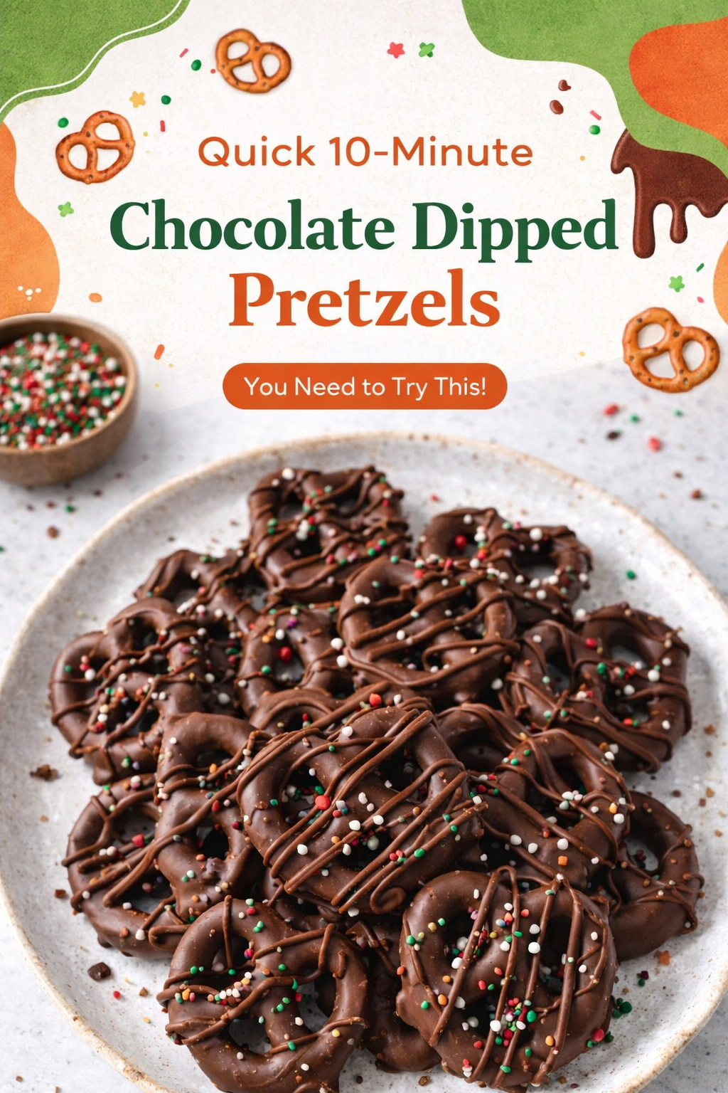 Chocolate Dipped Pretzels in Ten Minutes