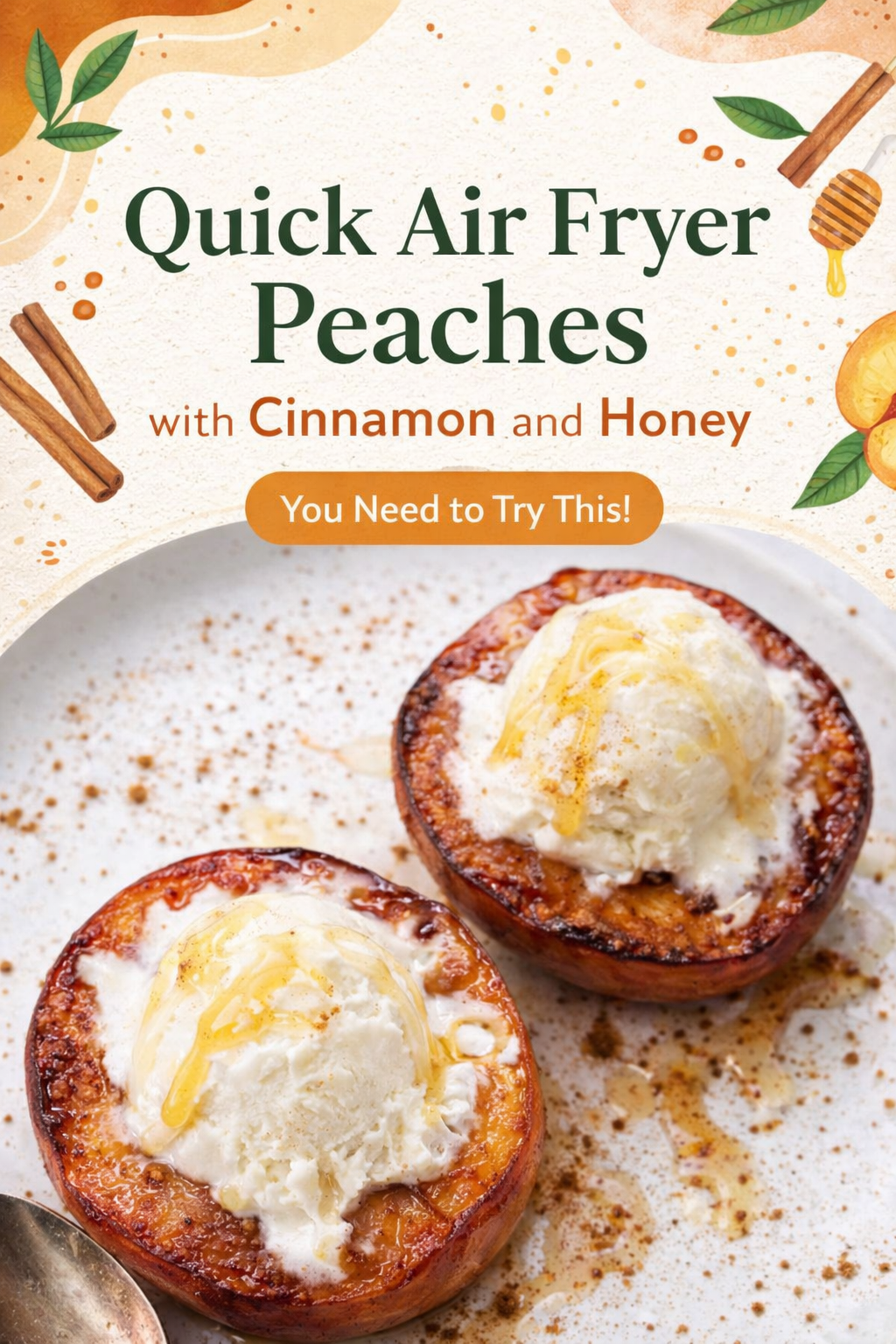 Cinnamon Honey Air Fryer Peaches Recipe