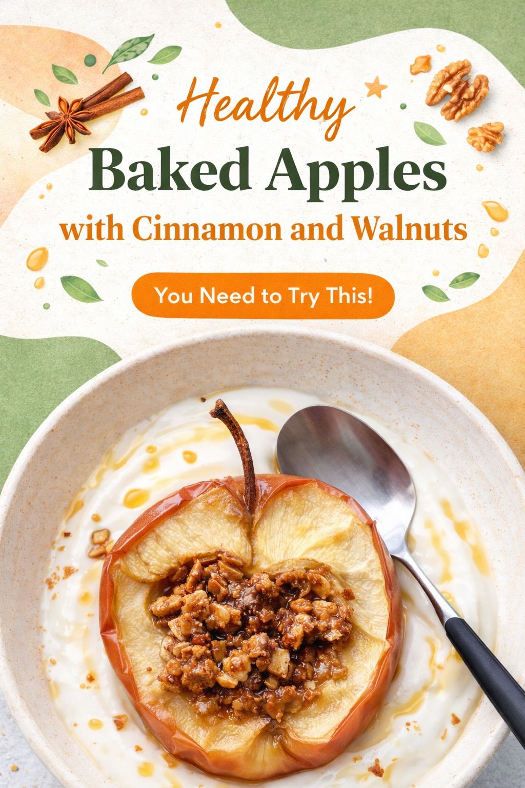 Cinnamon Walnut Baked Apple Delight