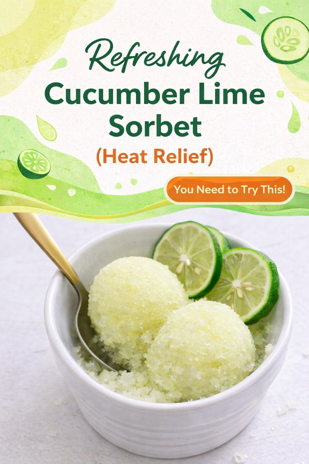 Cool Cucumber Lime Sorbet for Heat Relief