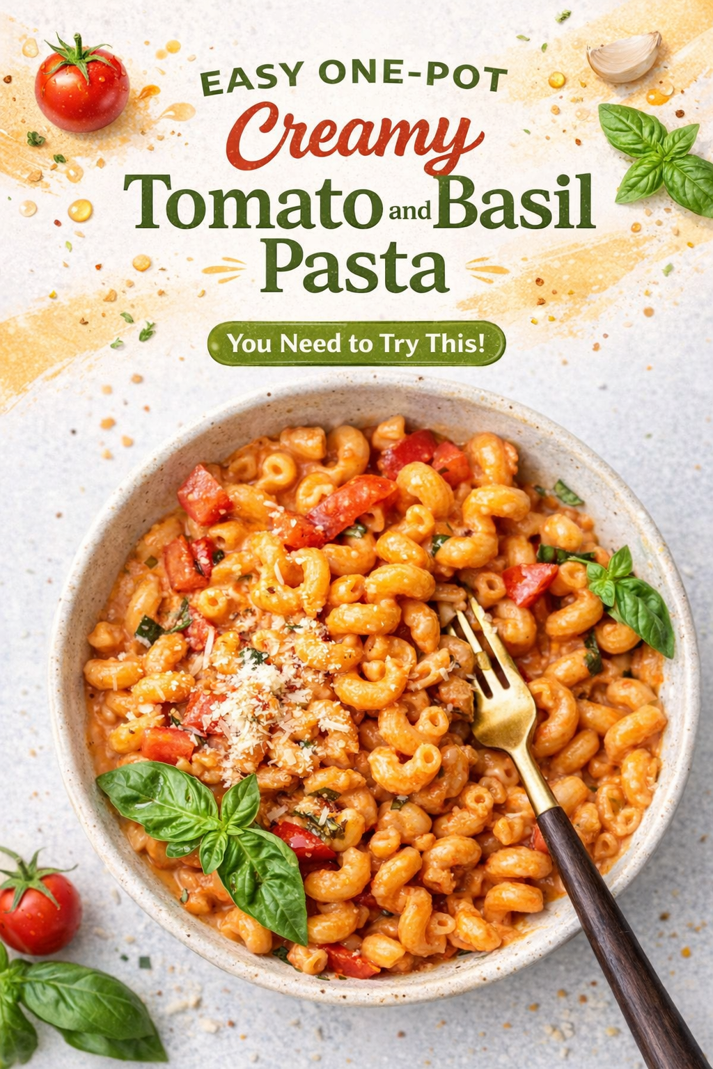 Creamy Tomato Basil One Pot Pasta