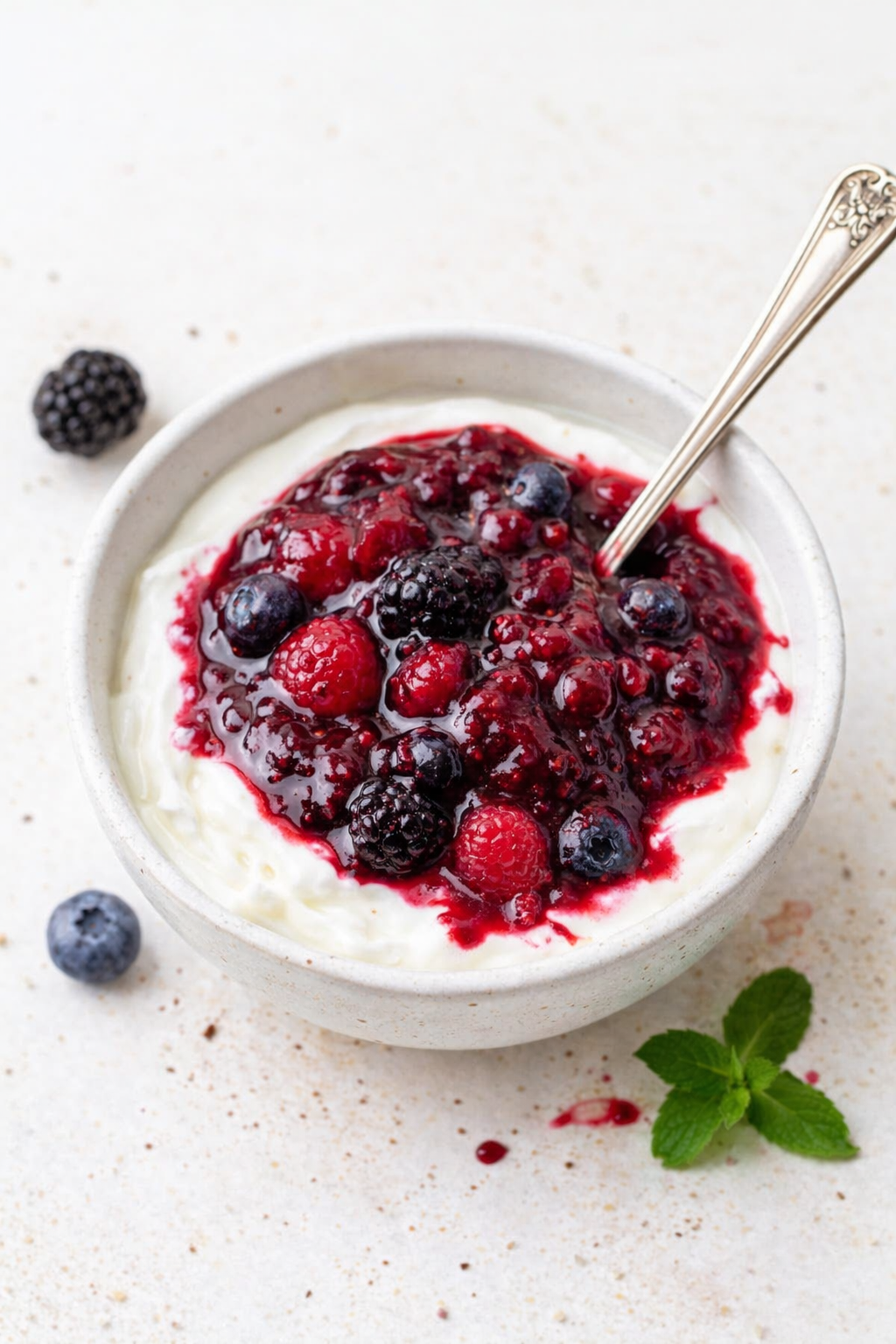 Creamy Yogurt with Berry Compote