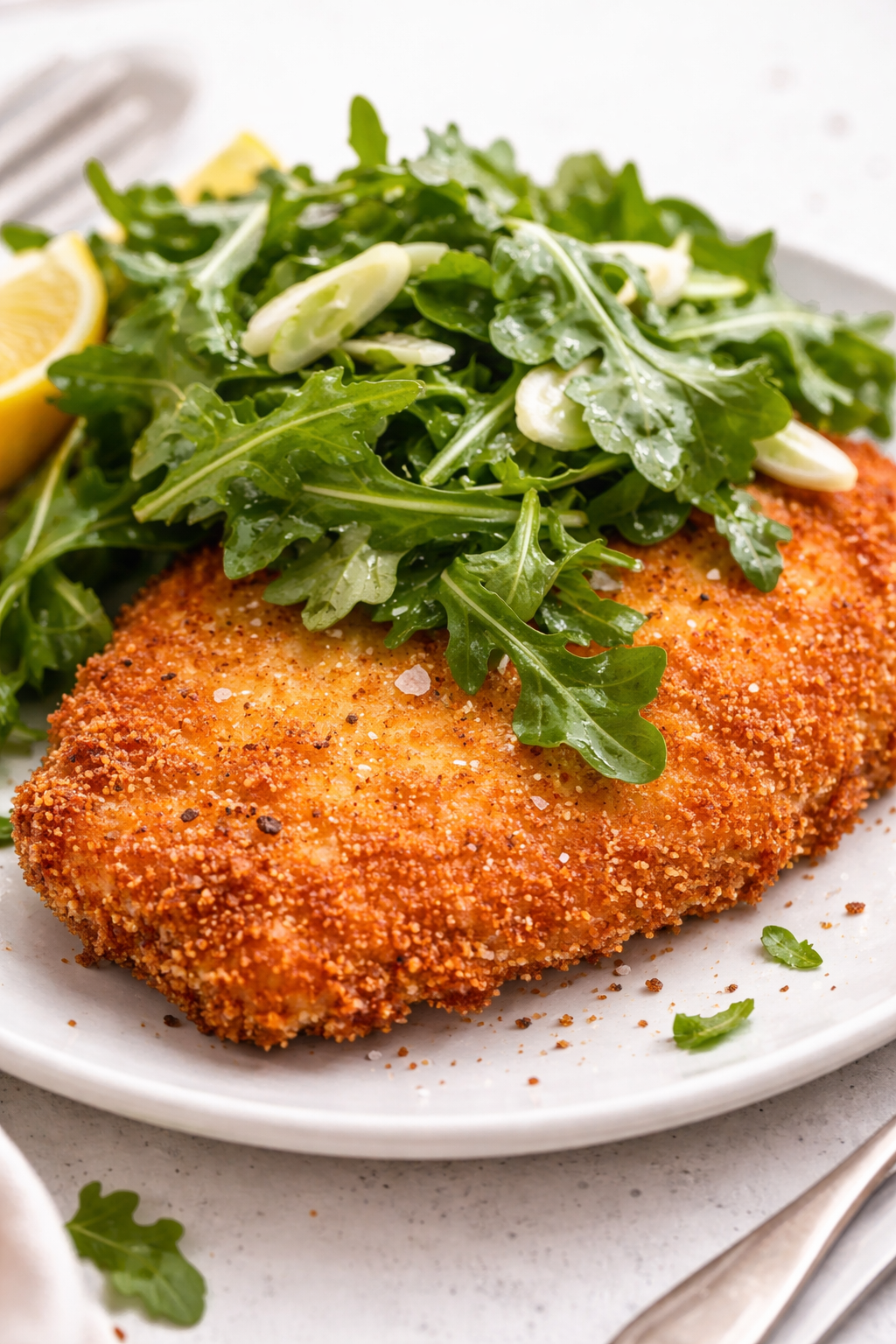 Crispy Air Fryer Chicken with Fresh Arugula