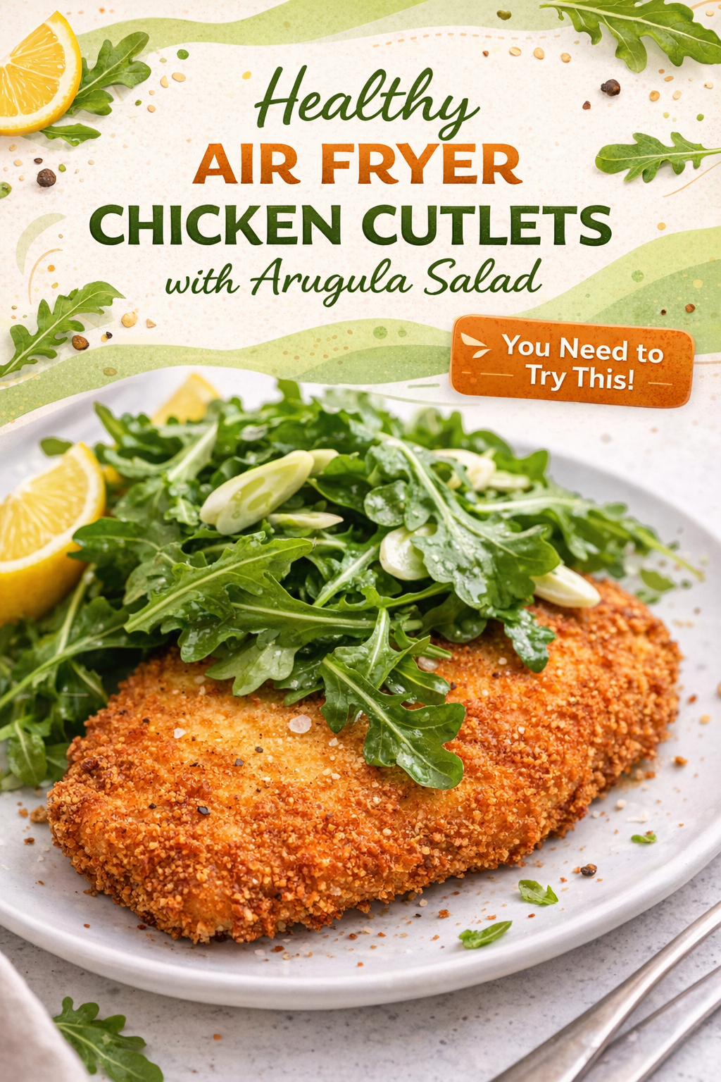 Crispy Air Fryer Chicken with Fresh Arugula