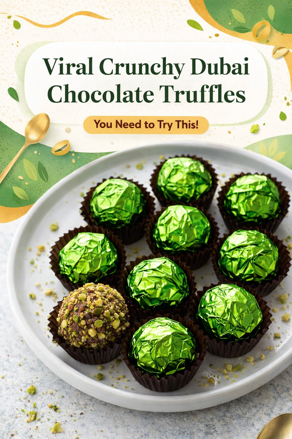 Crunchy Dubai Chocolate Truffles Viral Recipe