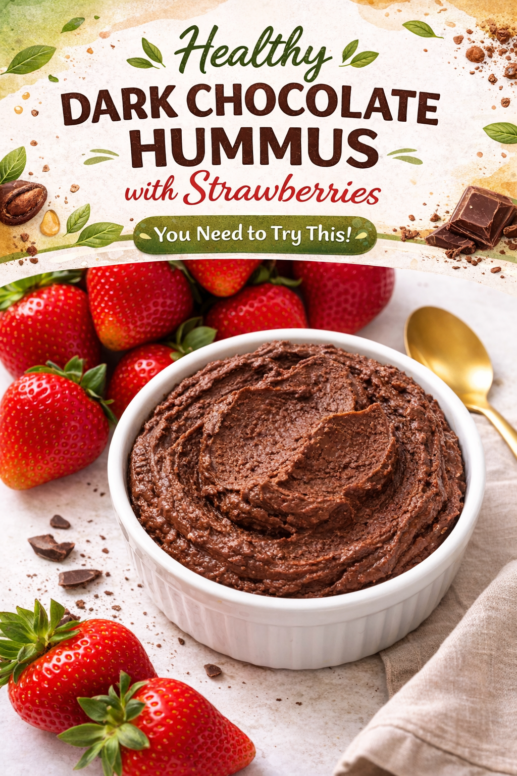 Dark Chocolate Strawberry Hummus Dip