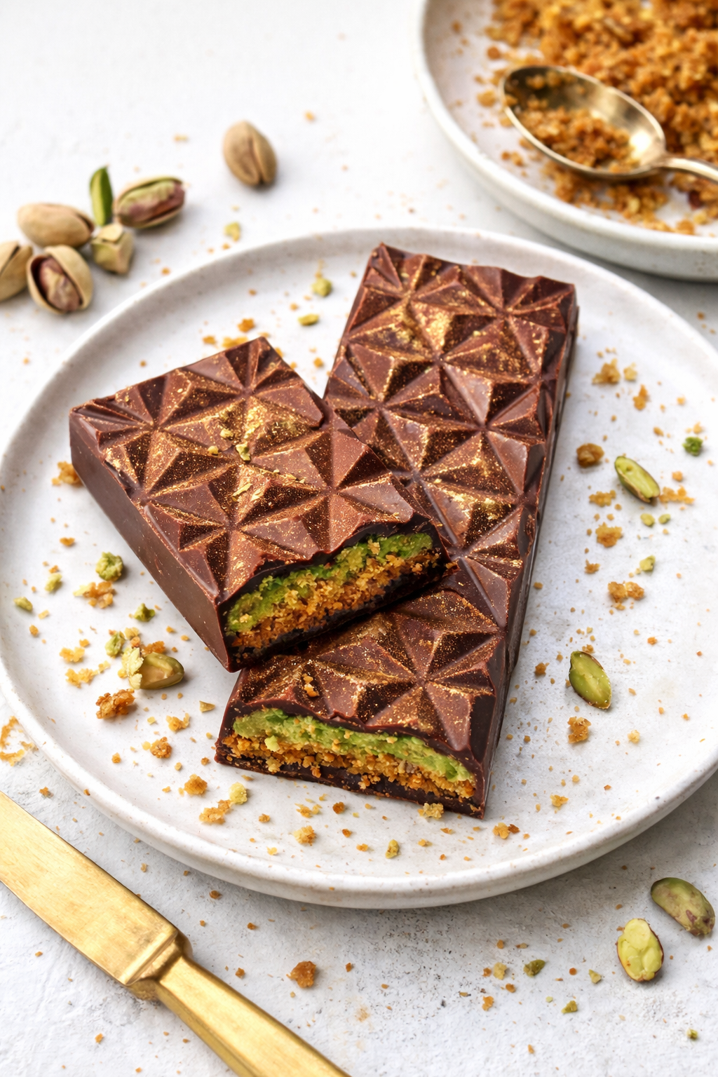 Dubai Pistachio Knafeh Chocolate Bars